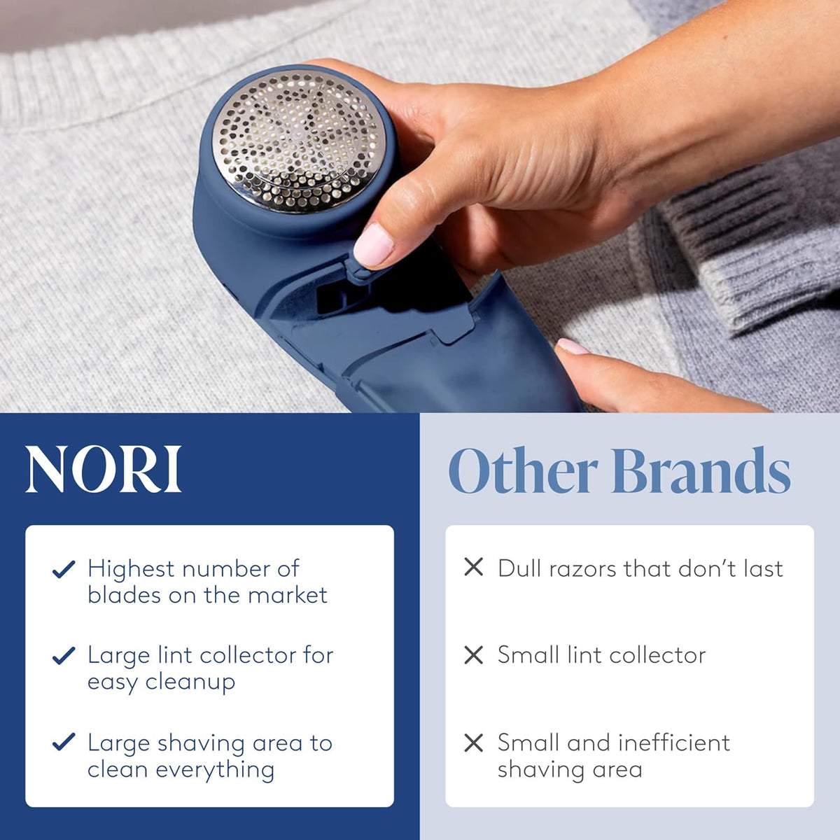 Nori Trim Fabric Shaver - Lint Remover for Clothes & Furniture Couch Pilling - Sweater Pill Remover
