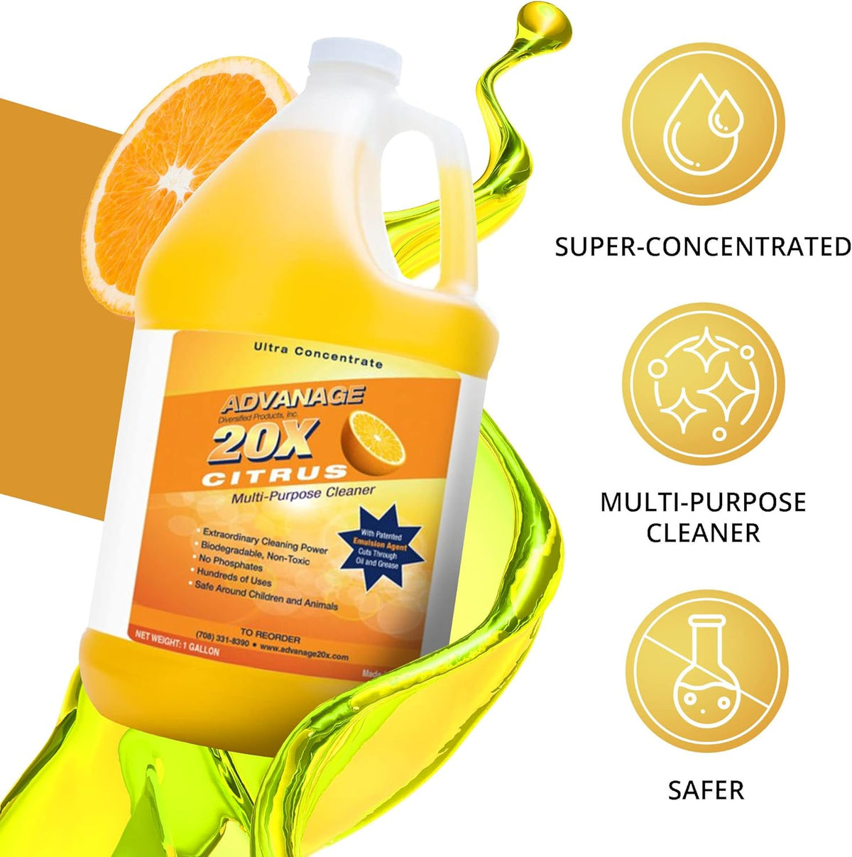 All Purpose Cleaner Concentrate - Advanage 20X The Wonder Cleaner Citrus for All Surfaces Around
