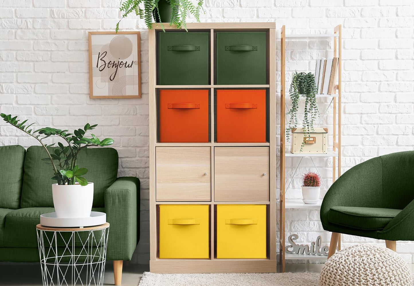 Sorbus Foldable Storage Cubes - 6 Fabric Baskets for Organizing Pantry, Shelf, Toy Box, Cubby