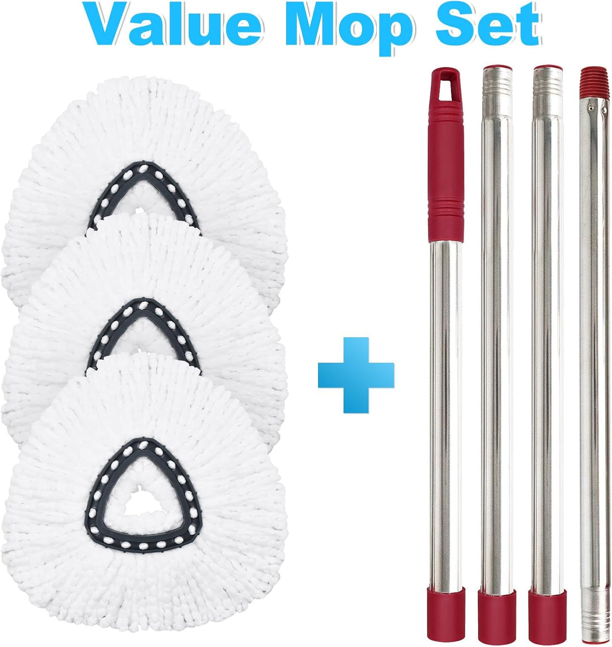 Mop Replace Head for O Cedar, Mop Handle for Ocedar, Mops Heads Replacements for Ocedar Countains