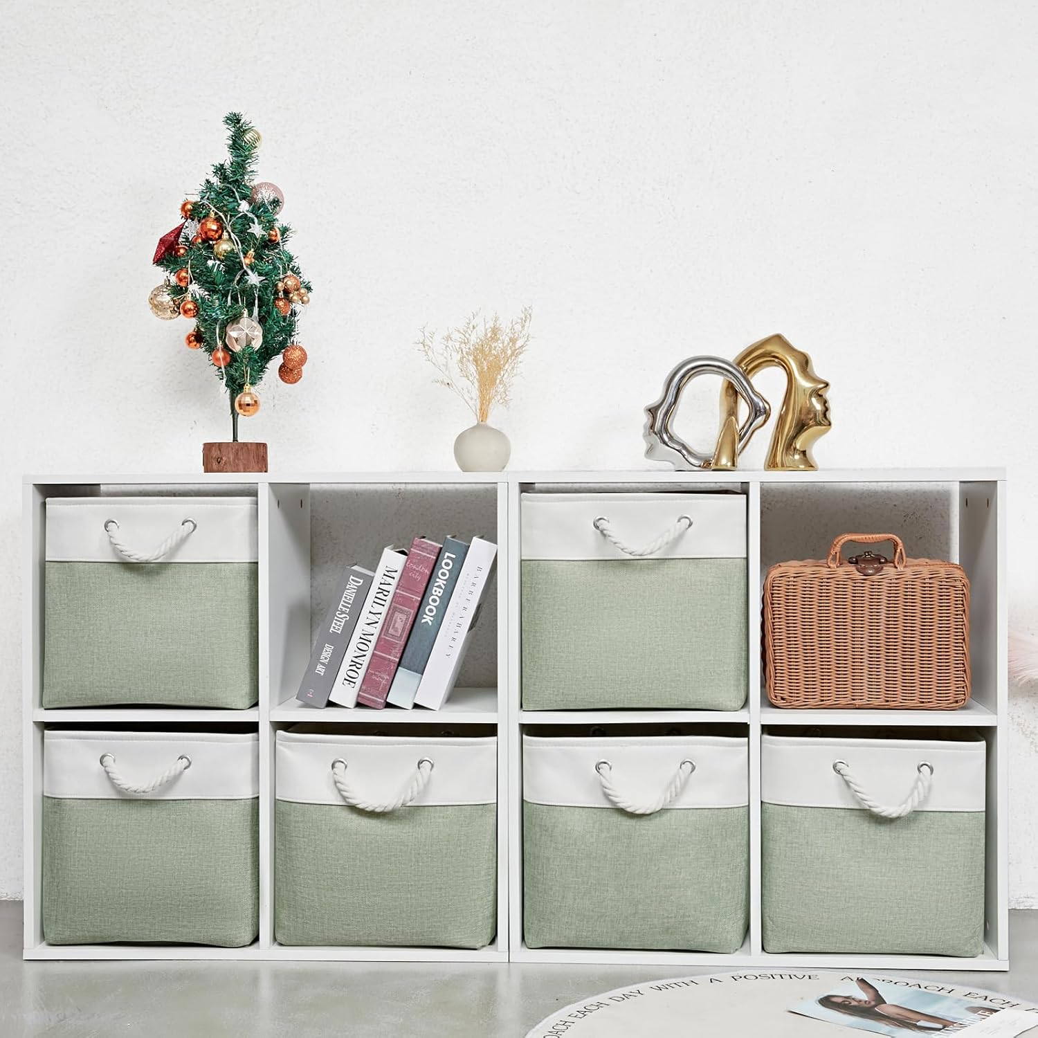 13 x 13 Inch Extra Large Storage Cubes,6 Pack Cube Storage Bins for Shelves，Fabric Collapsible