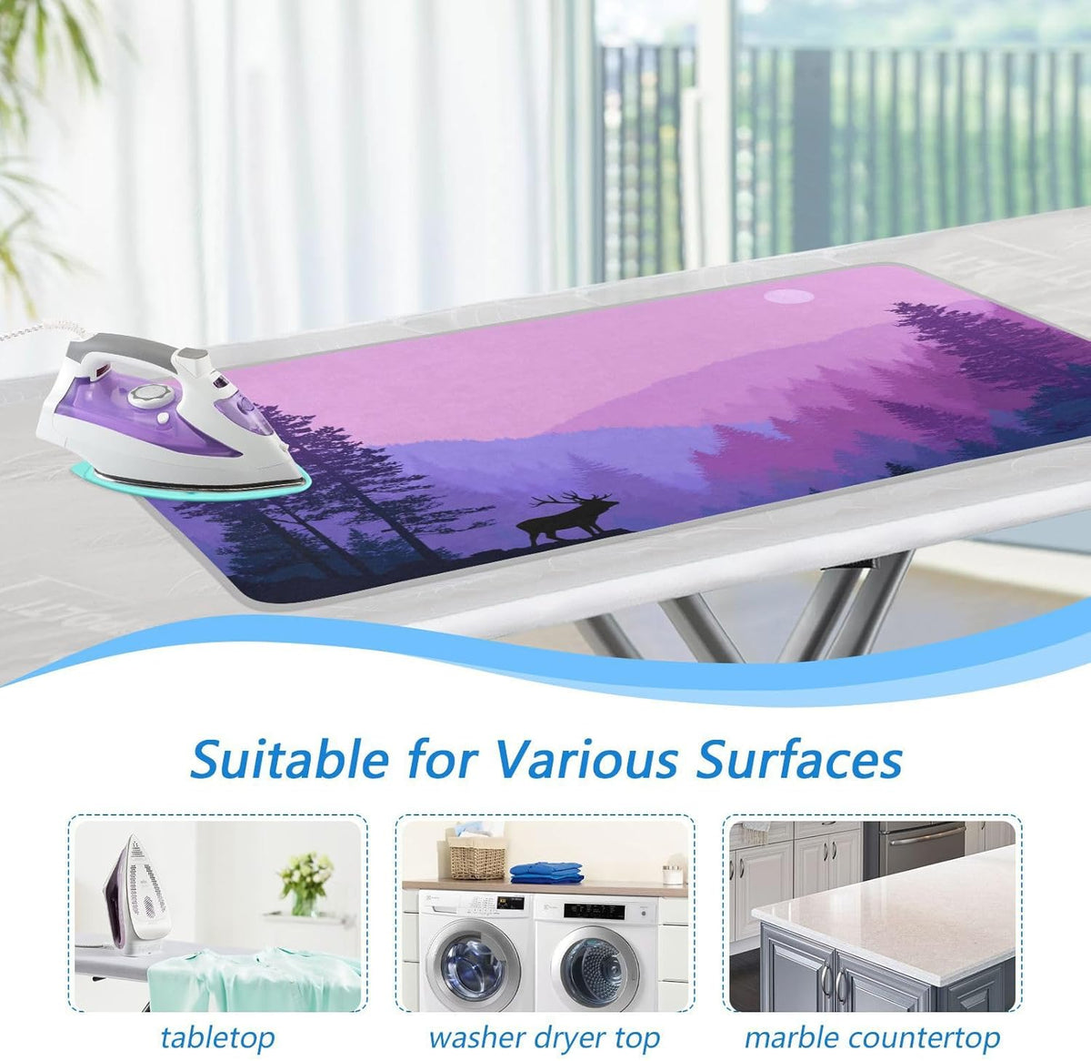 Ironing Mat Portable Ironing Pad Ironing Blanket for Table Top Heat Resistance Double-Side Using