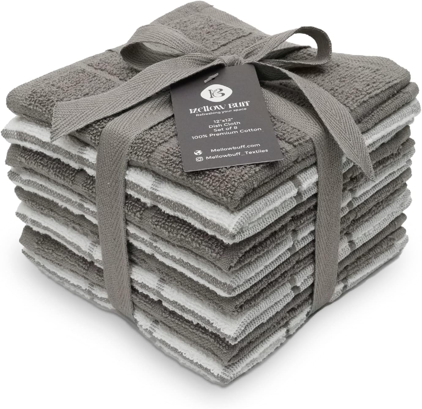 100% Cotton Terry Dish Cloth & Dish Towel, 6 Pack, Super Soft and Absorbent Kitchen Towels, Perfect