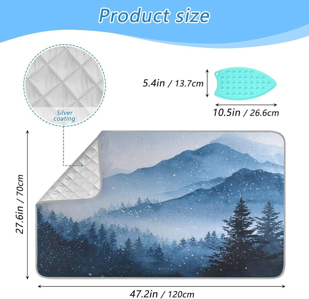 Ironing Mat Portable Ironing Pad Ironing Blanket for Table Top Heat Resistance Double-Side Using