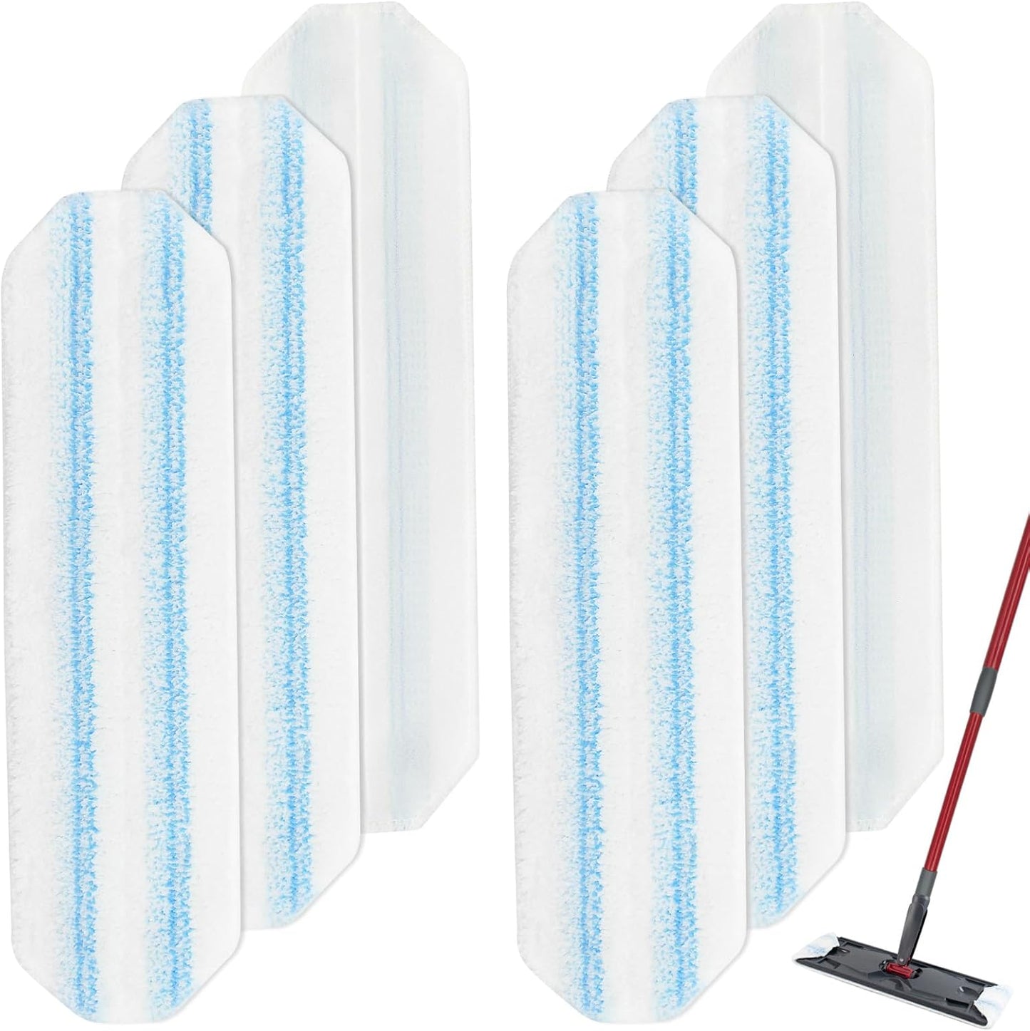 6 Pack Microfiber Replacement Mop Pads for O-Cedar H2prO Flat Mop System, Washable and Reusable Mop