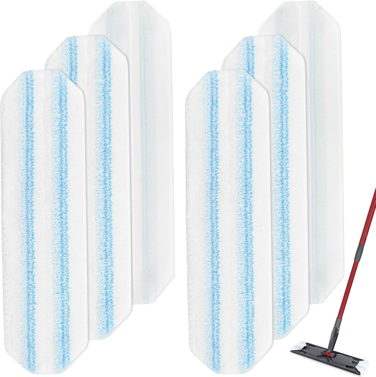 6 Pack Microfiber Replacement Mop Pads for O-Cedar H2prO Flat Mop System, Washable and Reusable Mop