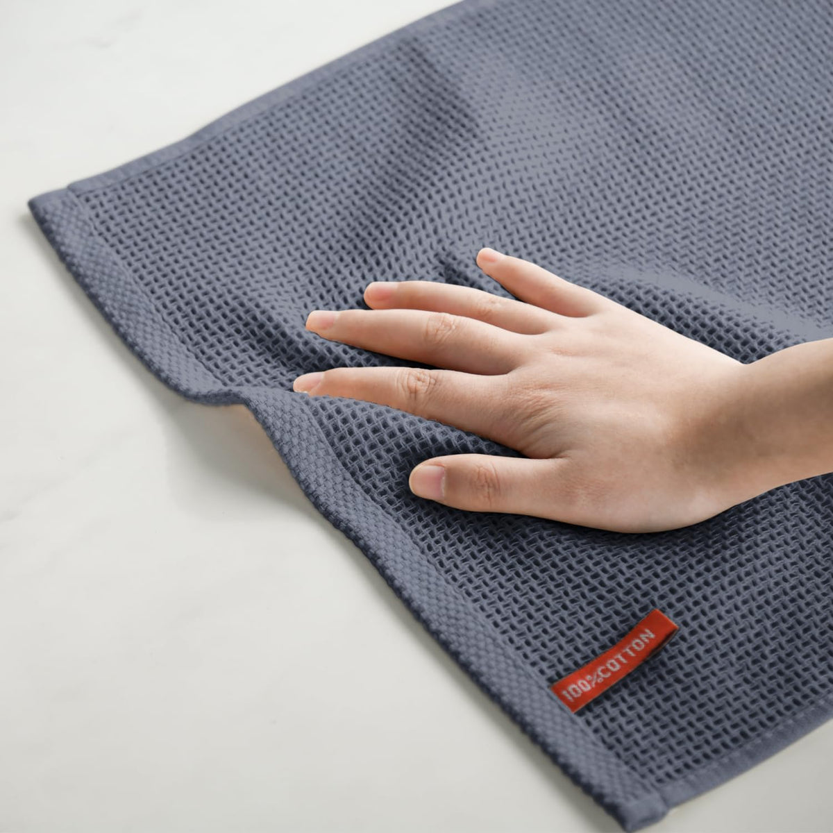 Artoid Mode 100% Cotton Dark Grey Waffle Weave Kitchen Dish Cloths, 13x28 Inch Ultra Soft Absorbent