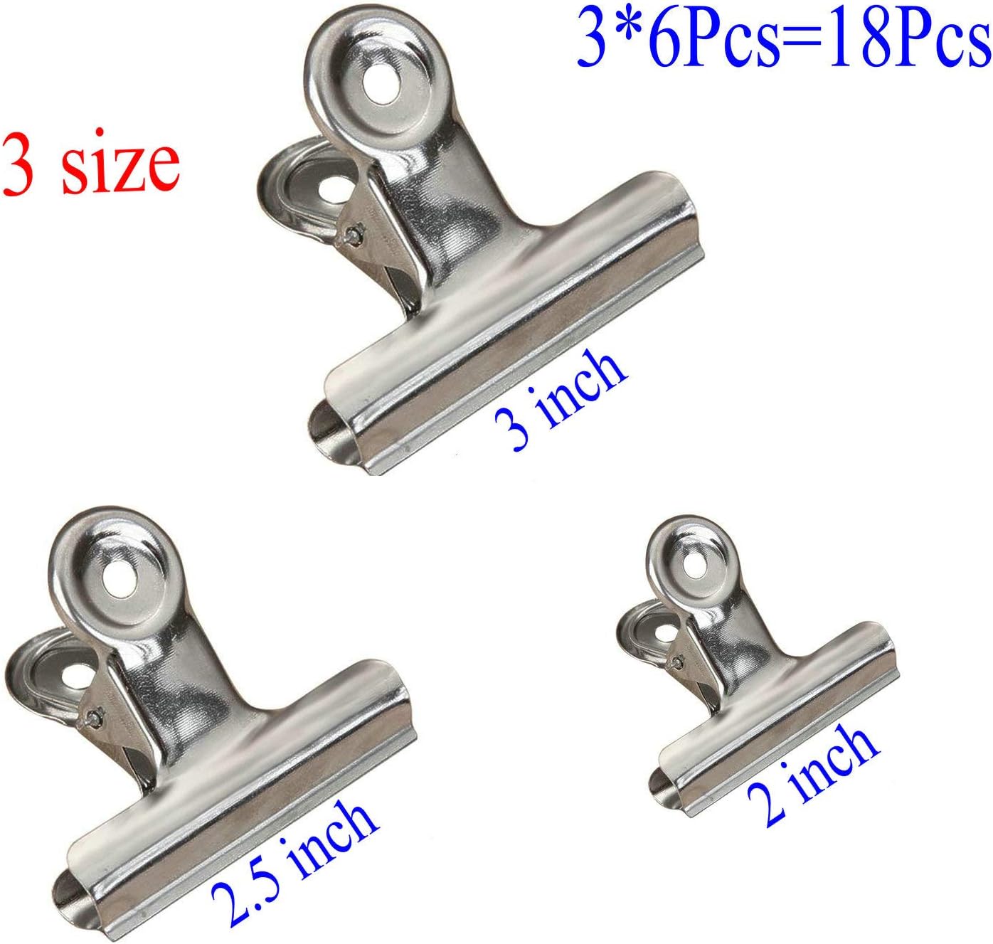 18 Pack Stainless Steel Chip Bag Clips Heavy Duty Food Bags Clamp Clips for Kitchen Office School