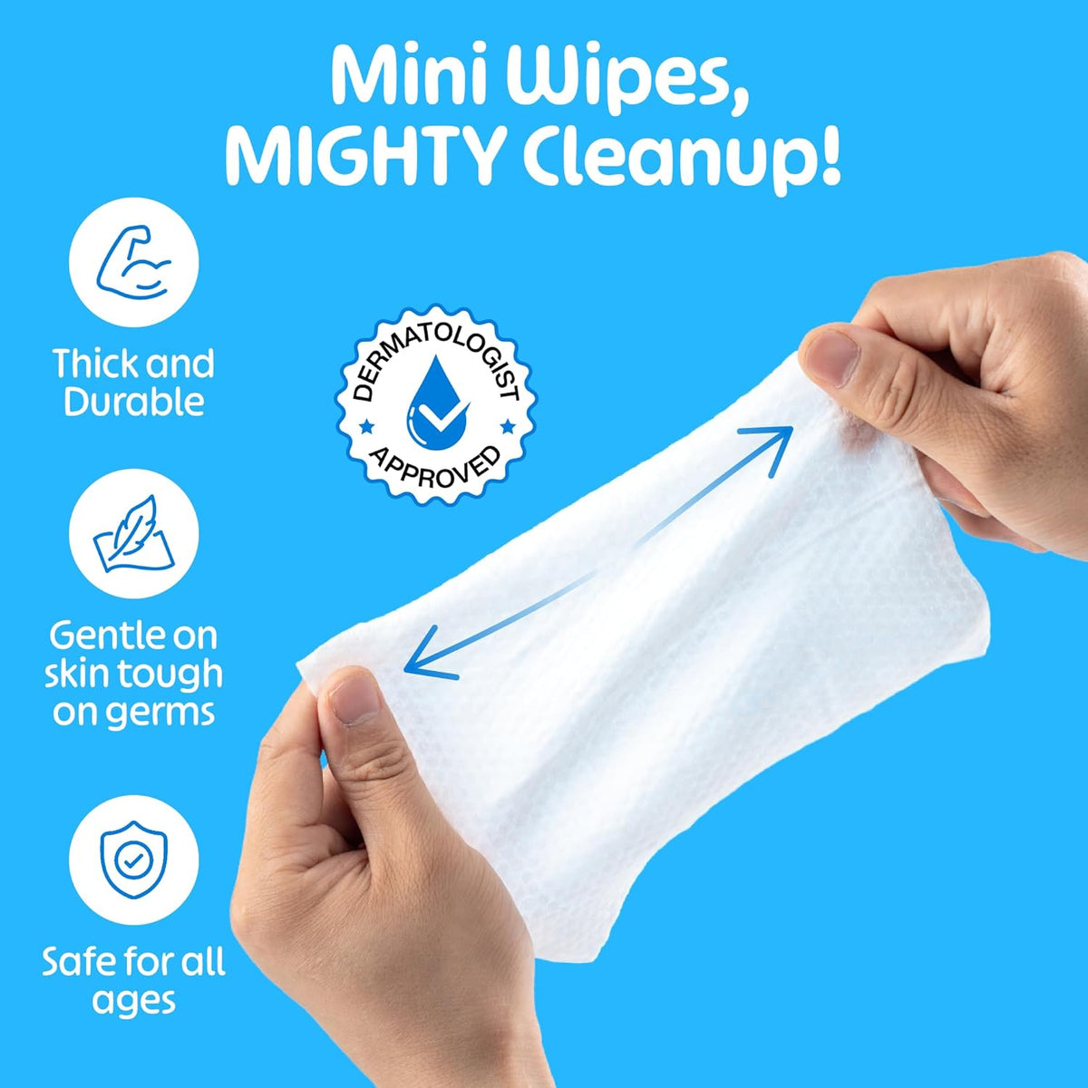 Fomin Mini Hand Sanitizer Wipes 30 Pack (8 Count) - Fragrance Free Mini Wet Wipe - pH Balanced