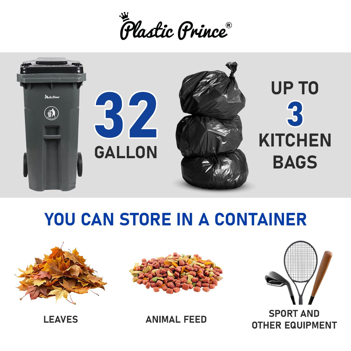 32 Gallon Trash Can with Wheels Outdoor Trash Can with Lid and Wheels Heavy-Duty Trash Bin for