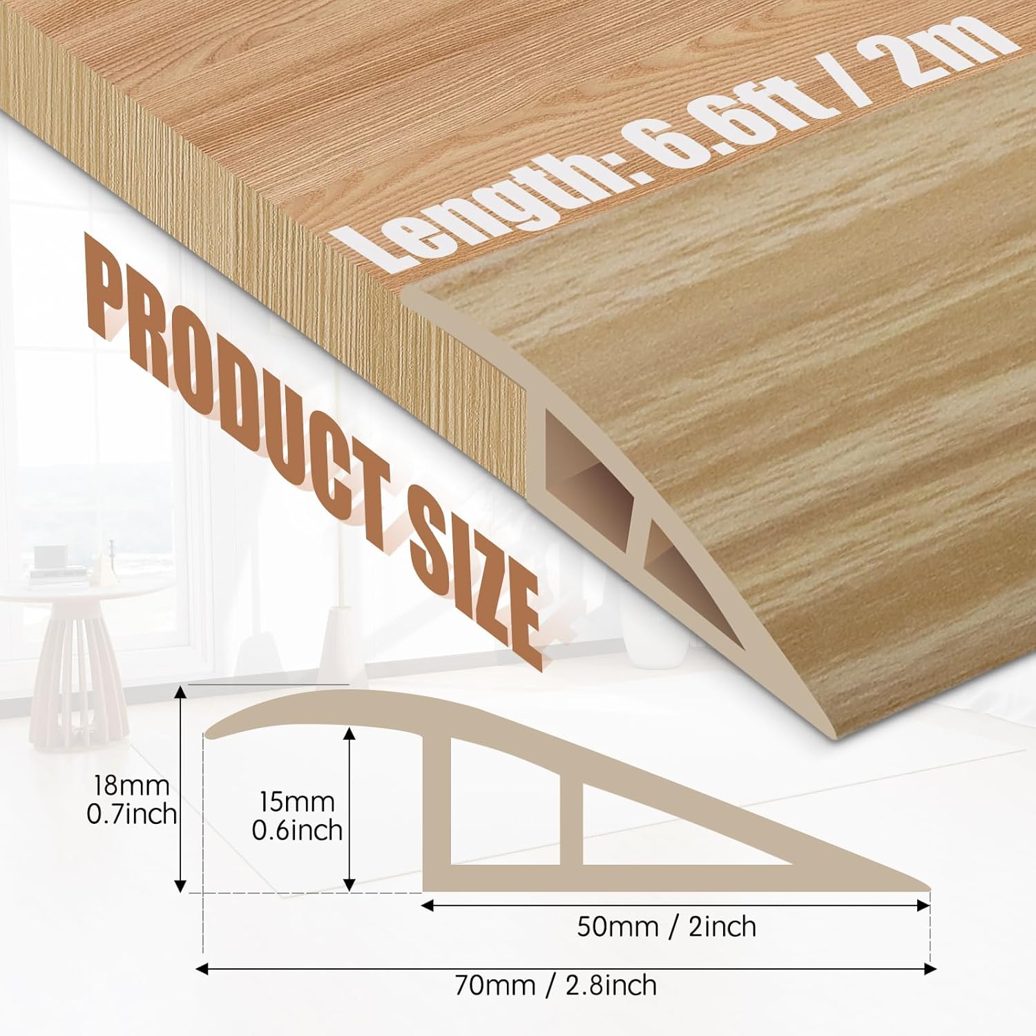 Floor Transition Strip Door Threshold 79" Floor Transition Reducer Trim on The Edges Threshold