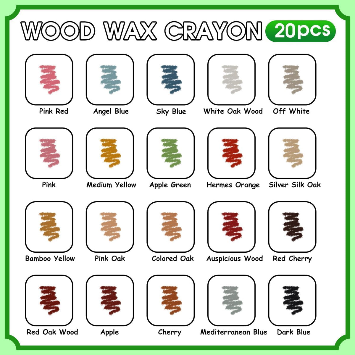 Furniture Markers Touch Up, 20 Colors Wood Filler Sticks, Wood Wax Crayons for Repairing Scratches