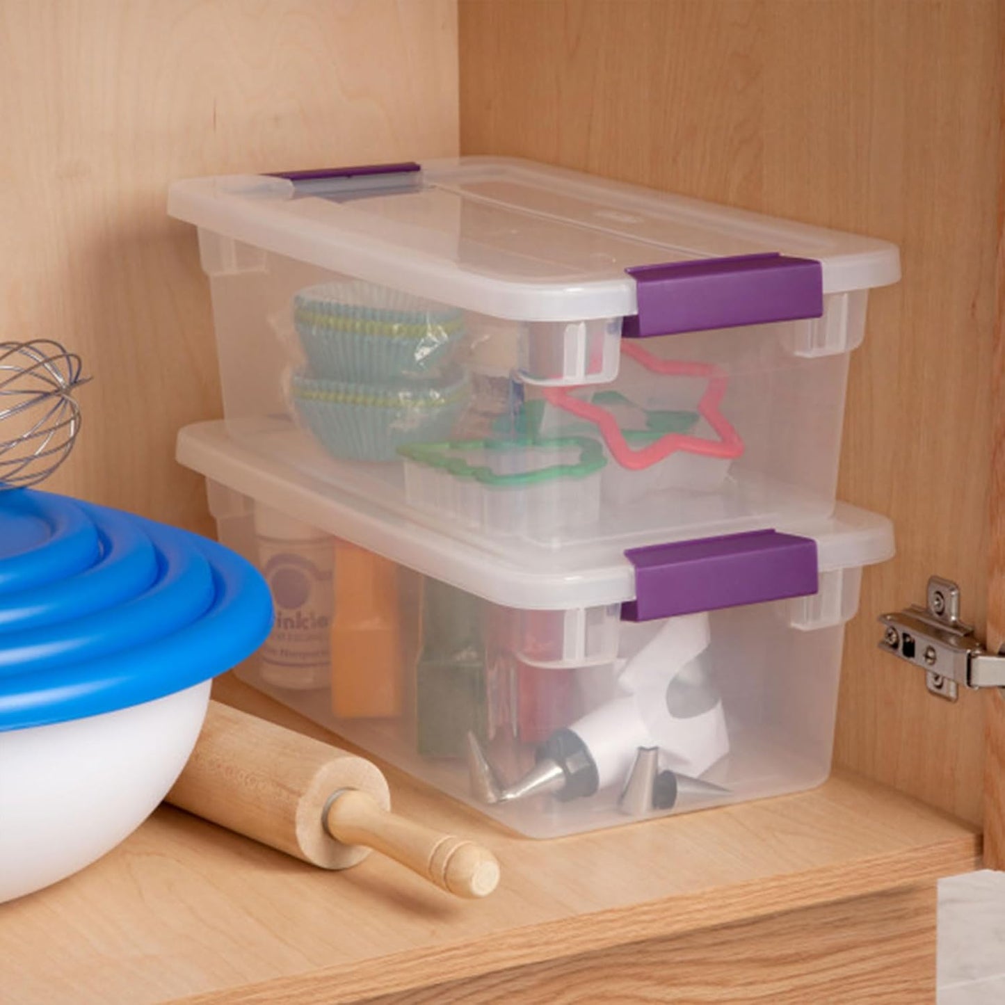 Sterilite 24-Pack 6 Quart ClearView Latch Box, Stackable Organizer Bins with Latching Lids - Clear