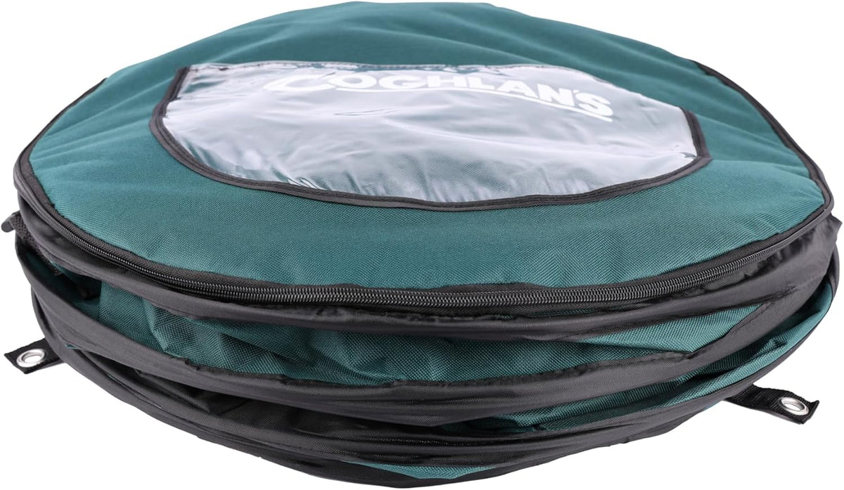 Coghlan's Deluxe Durable Pop-Up Trash Can – Collapsible Garbage Bin with Zippered Lid, Bag Clips