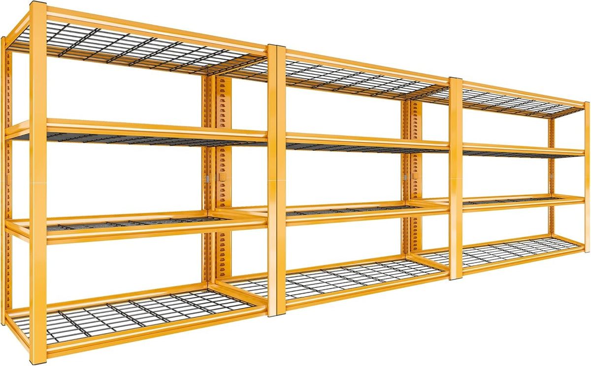 REIBII 40" W Garage Shelving 2240 LBS Storage Shelves Adjustable Heavy Duty Shelving 4 Tier Metal