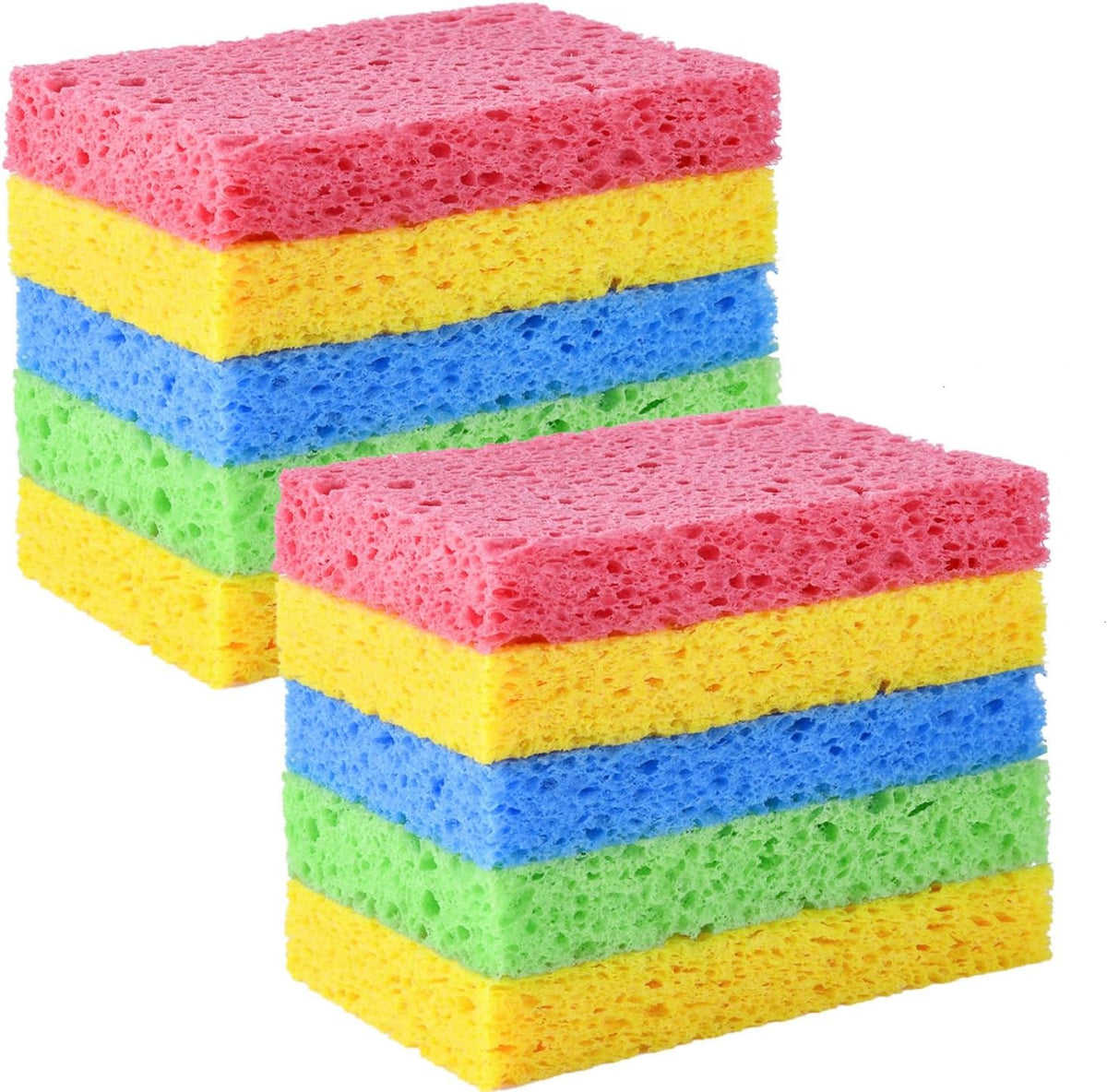 YoleShy Sponge Kitchen Natural Cellulose Sponges 10 Pack Compressed Sponges for Cleaning Reusable