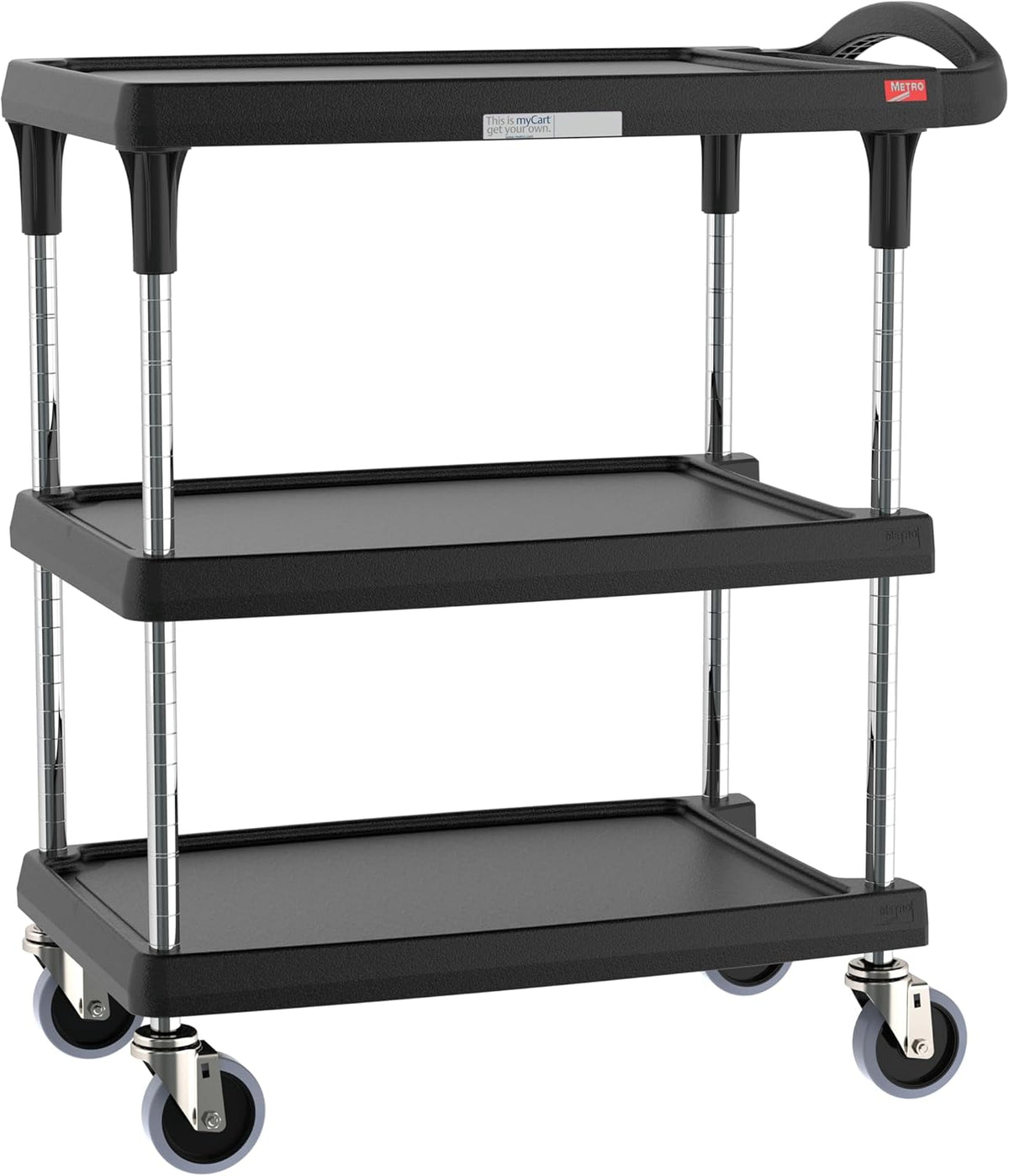 Metro myCart Plus Utility Cart - Choose-Your-Height Adjustable Heavy Duty Rolling Cart for Home