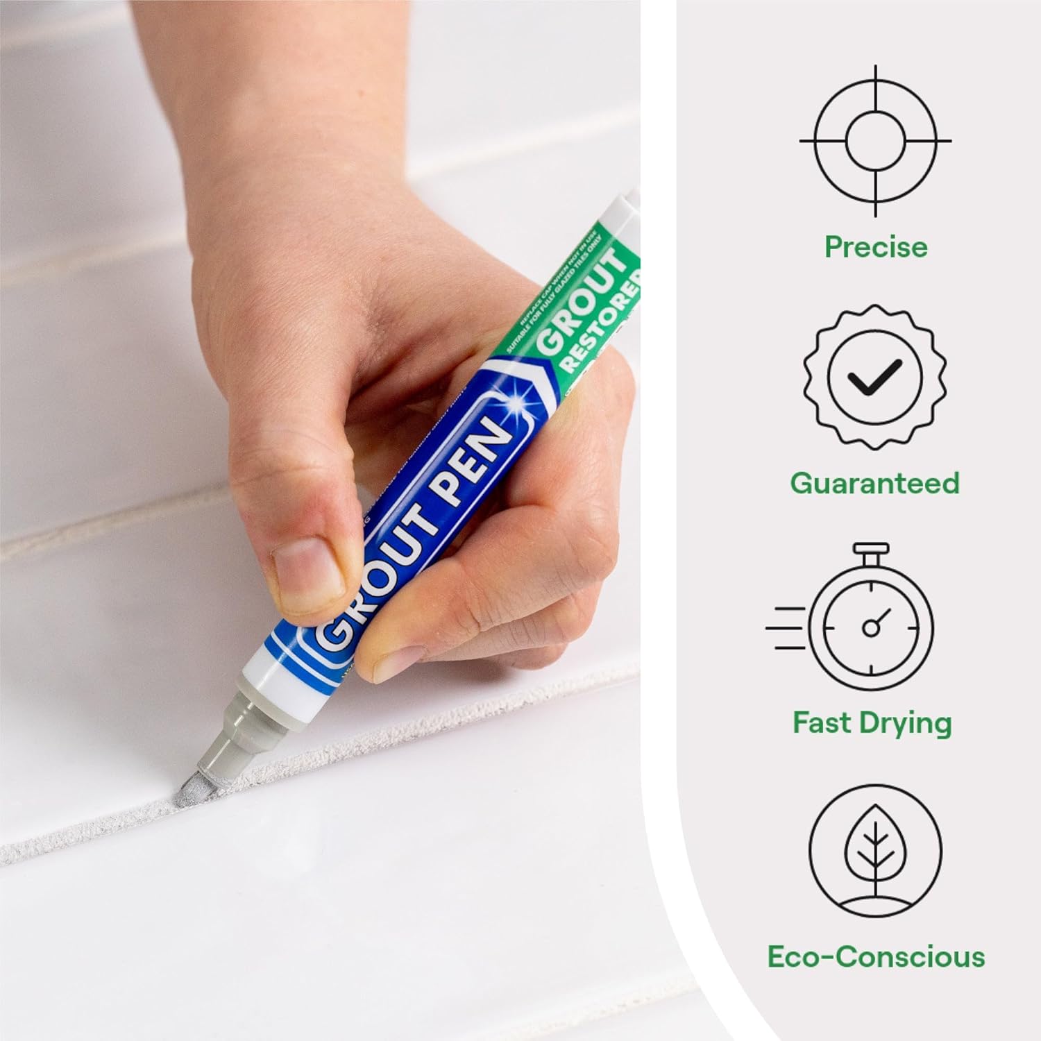 Grout Pen Light Grey Tile Paint Marker: Waterproof Grout Paint, Tile Grout Colorant and Sealer Pen
