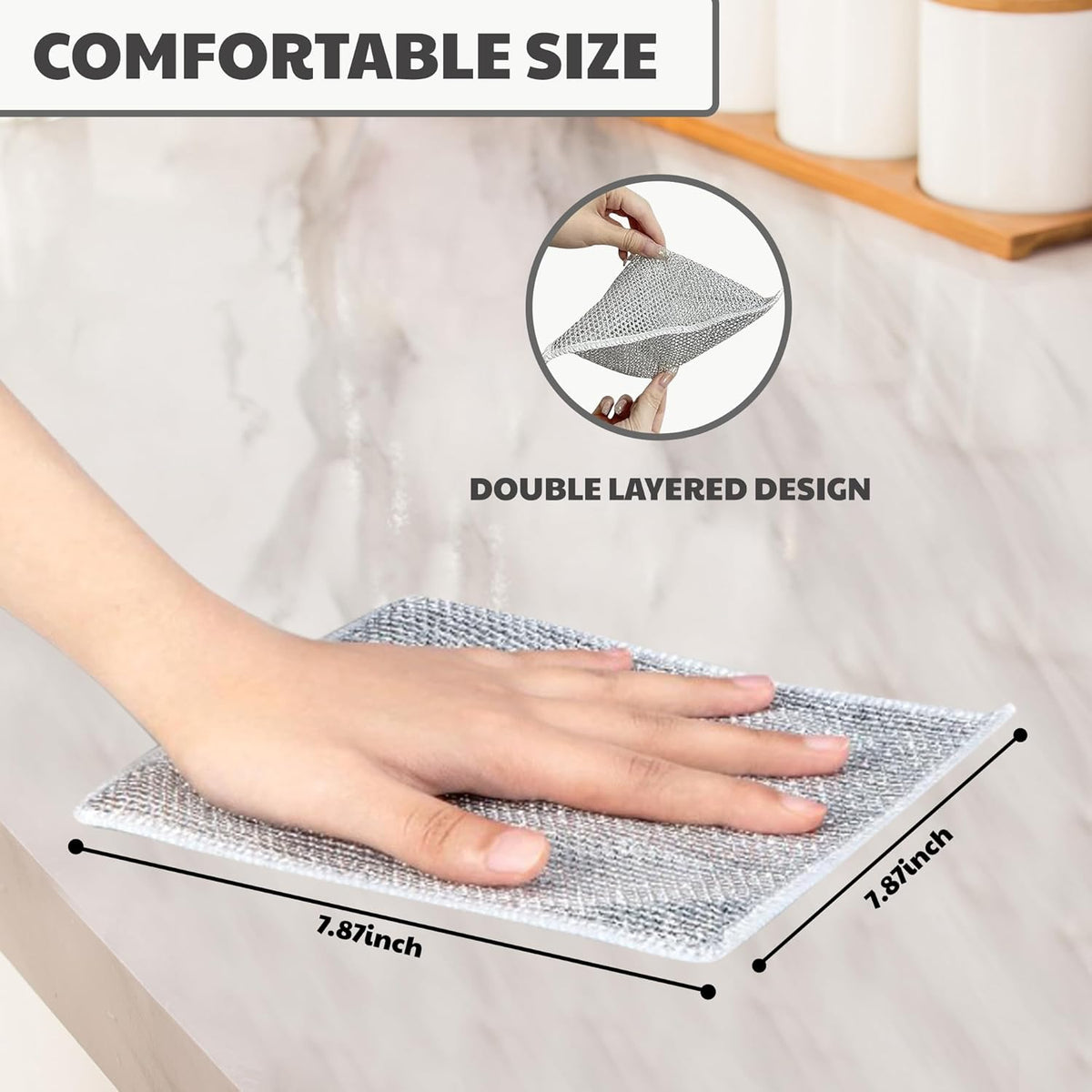 CrafTreat Non Scratch Wire Dishwashing Rag - Double Layer 10 Pcs, Reusable Multipurpose Wire