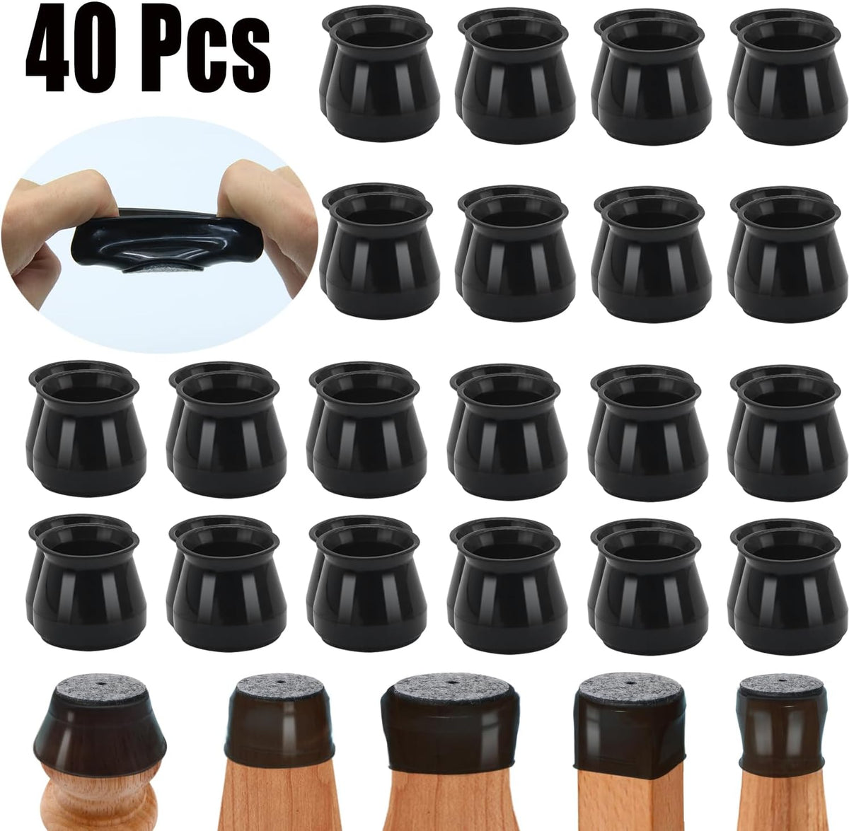 BUMACO Chair Leg Floor Protectors Chair Leg Protectors for Hardwood Floors Silicone Pads Covers to