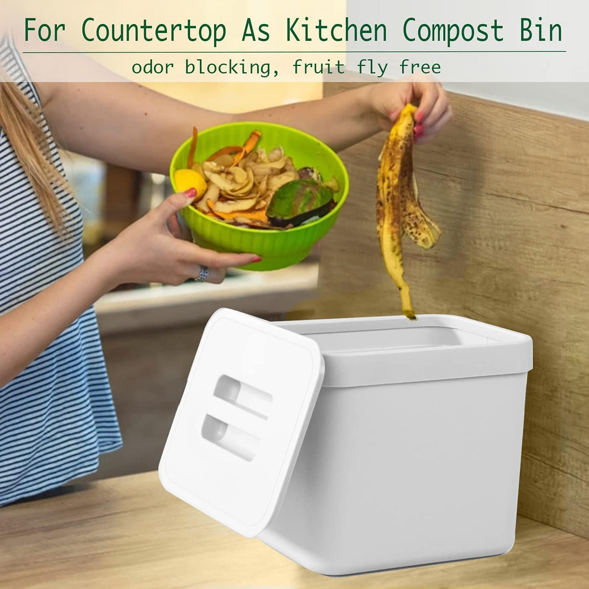 LALASTAR Trash Can with Lid, Wall-Mounted Under Sink Small Garbage Can for Kitchen, Bathroom
