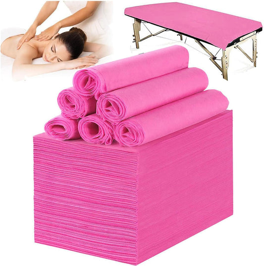 100 PCS Disposable Massage Table Sheets Spa Bed Covers 71"x31" -Non Woven Fabric Waterproof