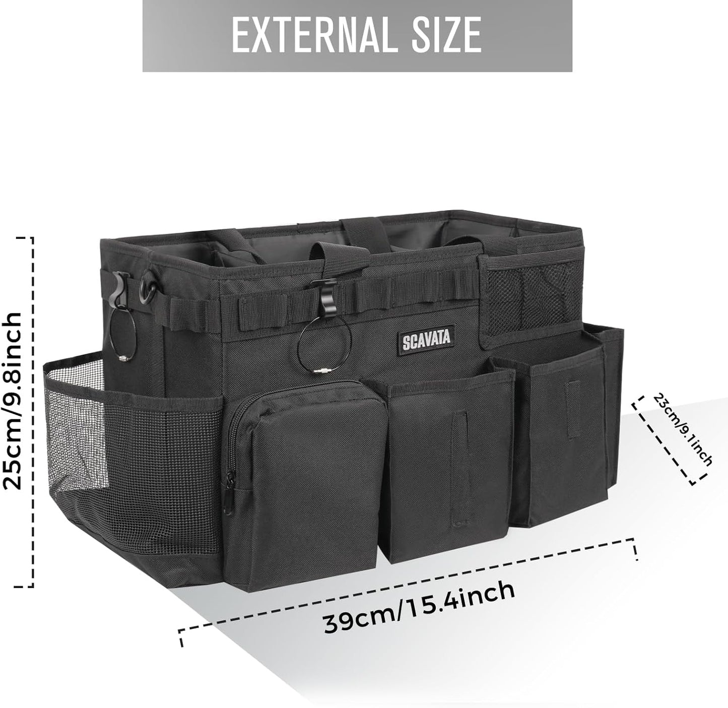 Wearable Cleaning Caddy Bag, Supplies Organizer with Handle & Shoulder Straps for Housekeepers