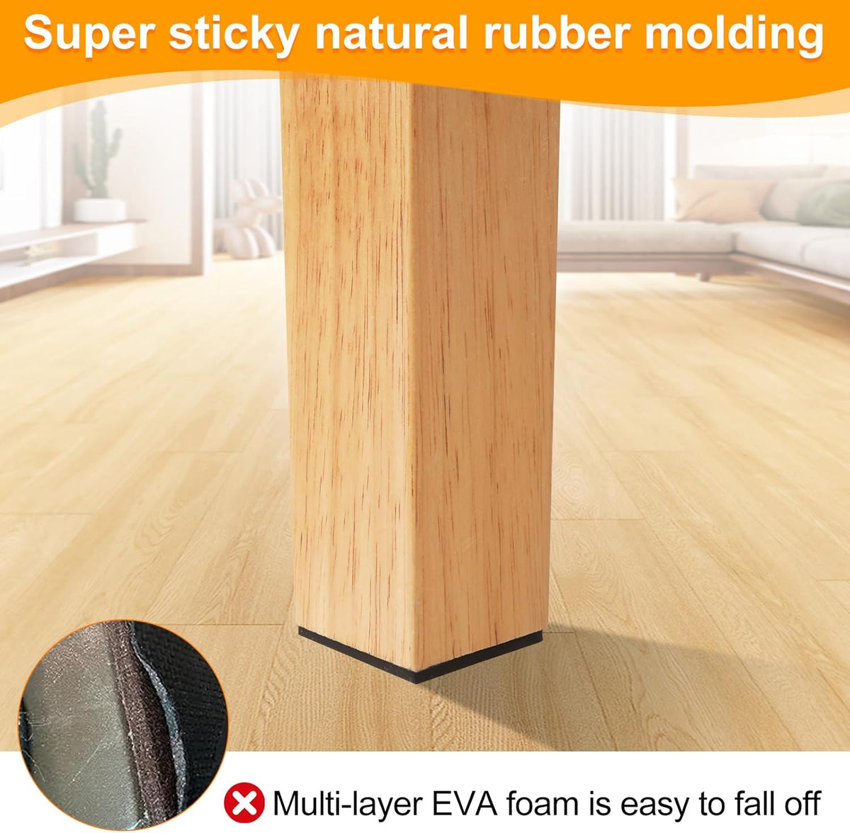 CHUNZEXI Non Slip Furniture Pads - 16 Premium Furniture Grippers Self Adhesive Rubber Furniture