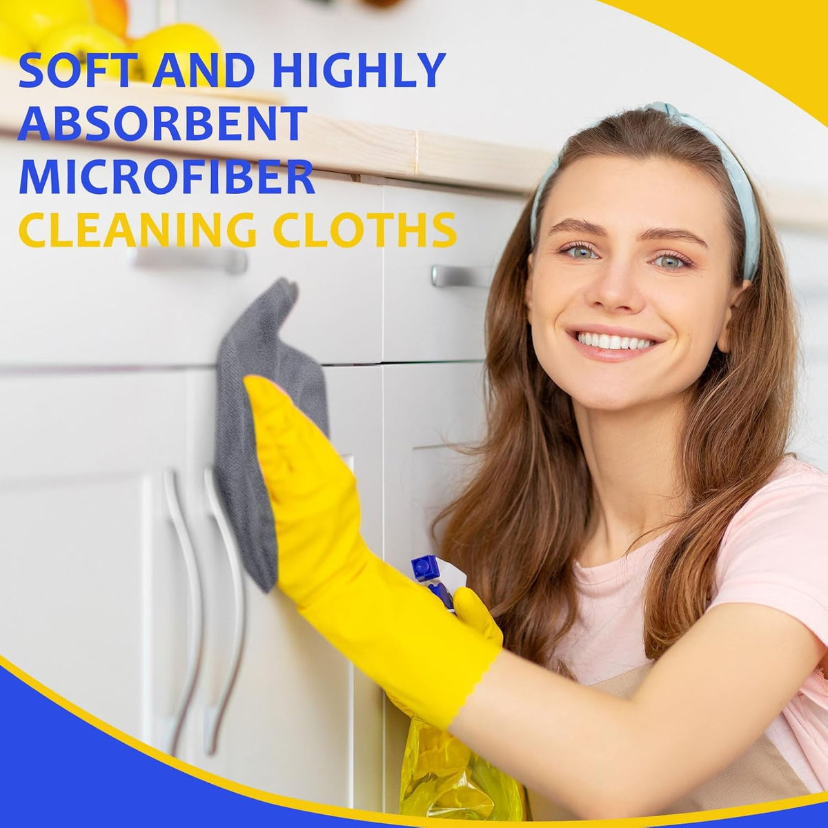 Nuenen Microfiber Cleaning Cloths for Cars 16 x 16 Inch Ultra Absorbent Car Towels Drying Reusable