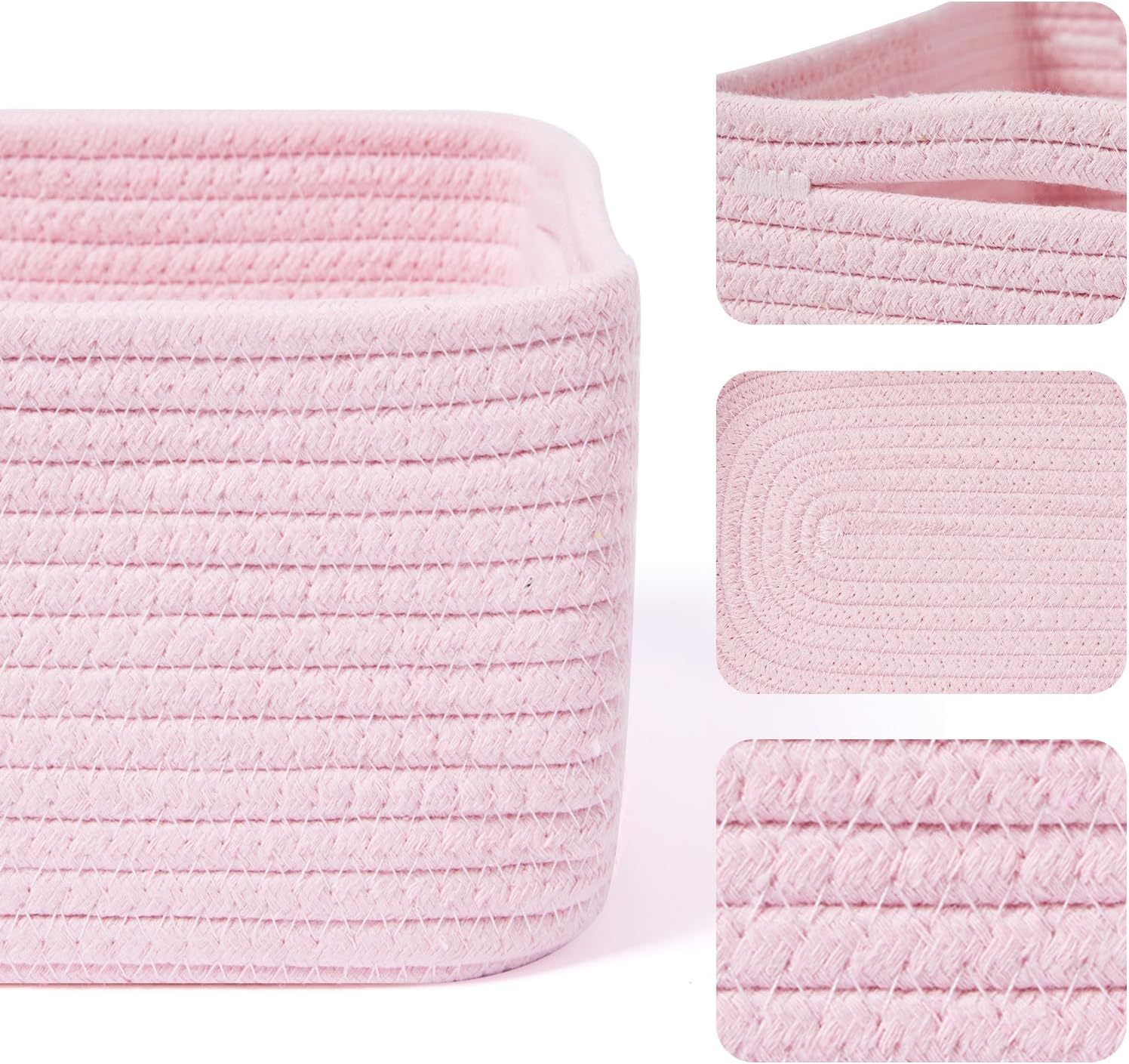 Small Storage Baskets for Organizing | Closet Organizer Bins | Shelf Toy Basket | Woven Rope