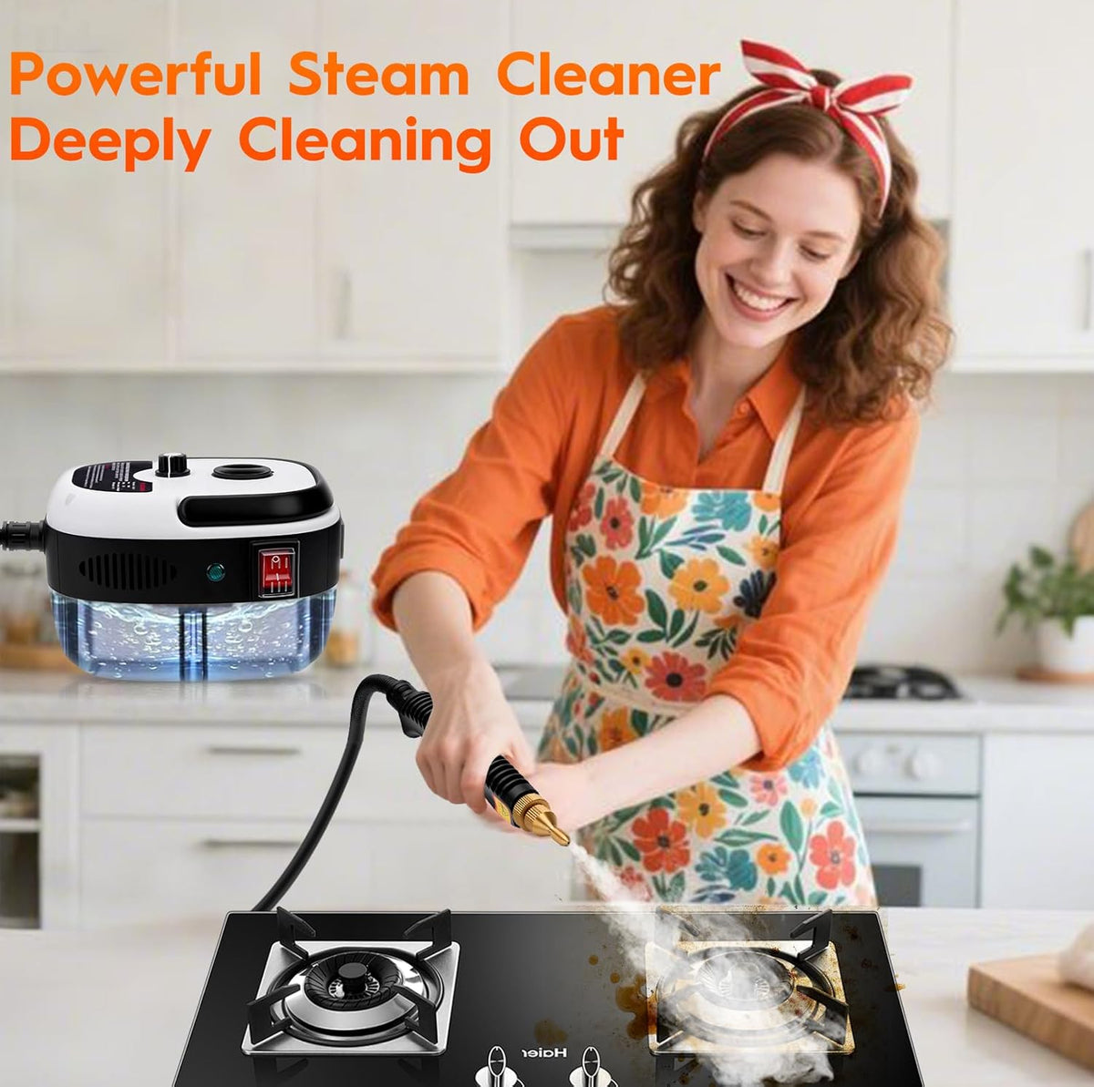 Steam Cleaner, 2500W High Handheld Steam Cleaner, 1L Portable Car Steam Cleaner, 6 High Speeds