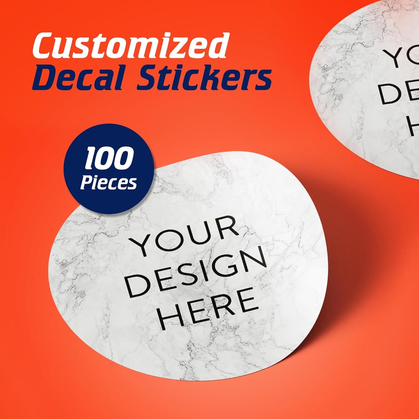 100 Custom Vinyl Stickers - Upload Your own Image, Text, Design, Logo - Personalized Logo Labels