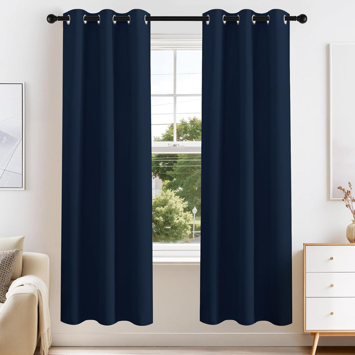 PONY DANCE Blackout Curtain Panels - Window Treatments Room Darkening Thermal Insulated Drapery