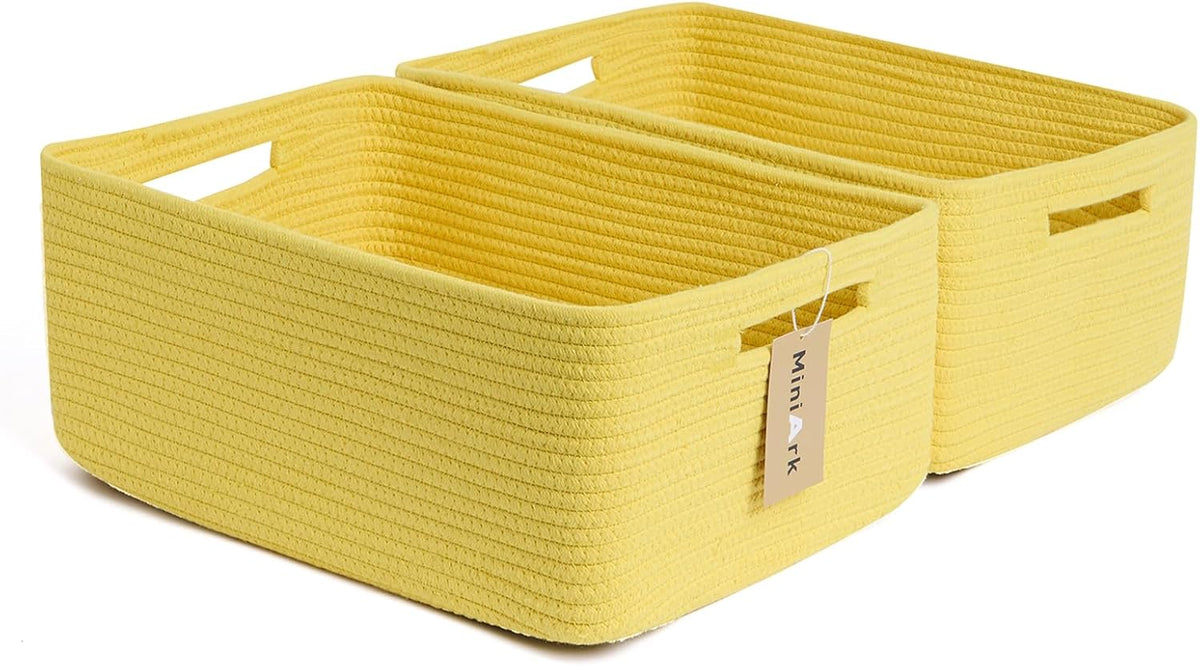 Large Storage Baskets for Shelves, Closet Organizers Bins for Clothes Blanket Towels, Baby Nursery