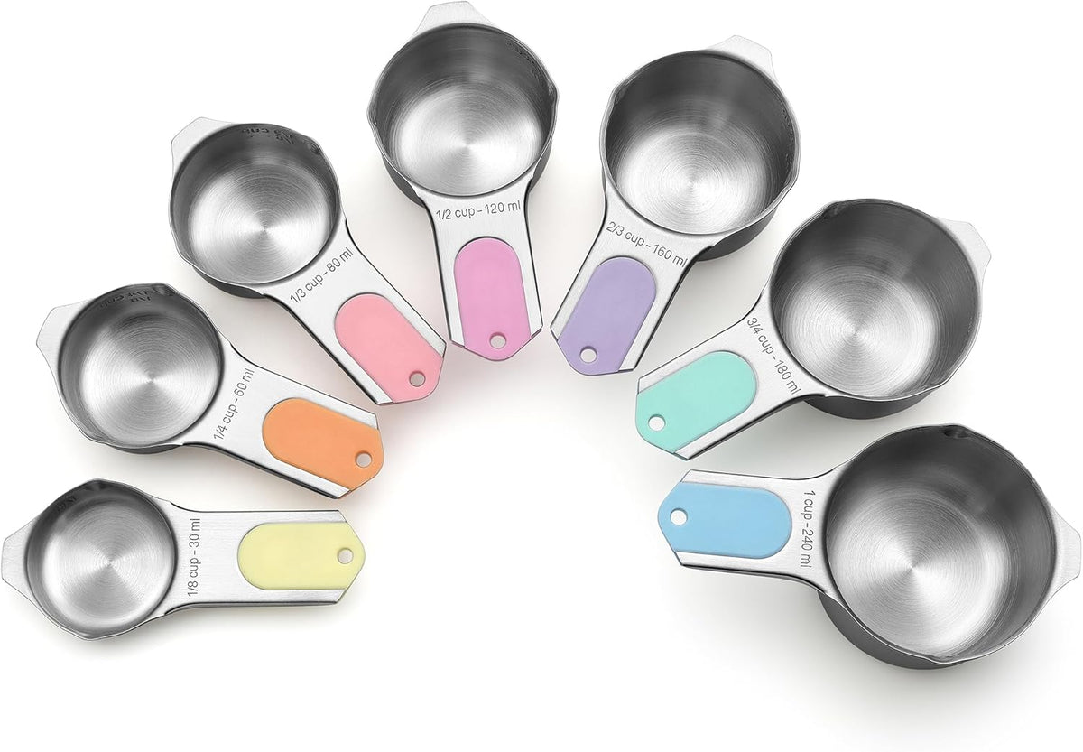 Spring Chef Magnetic Stainless Steel Measuring Cups, Patented, Kitchen Tools with Easy to Read