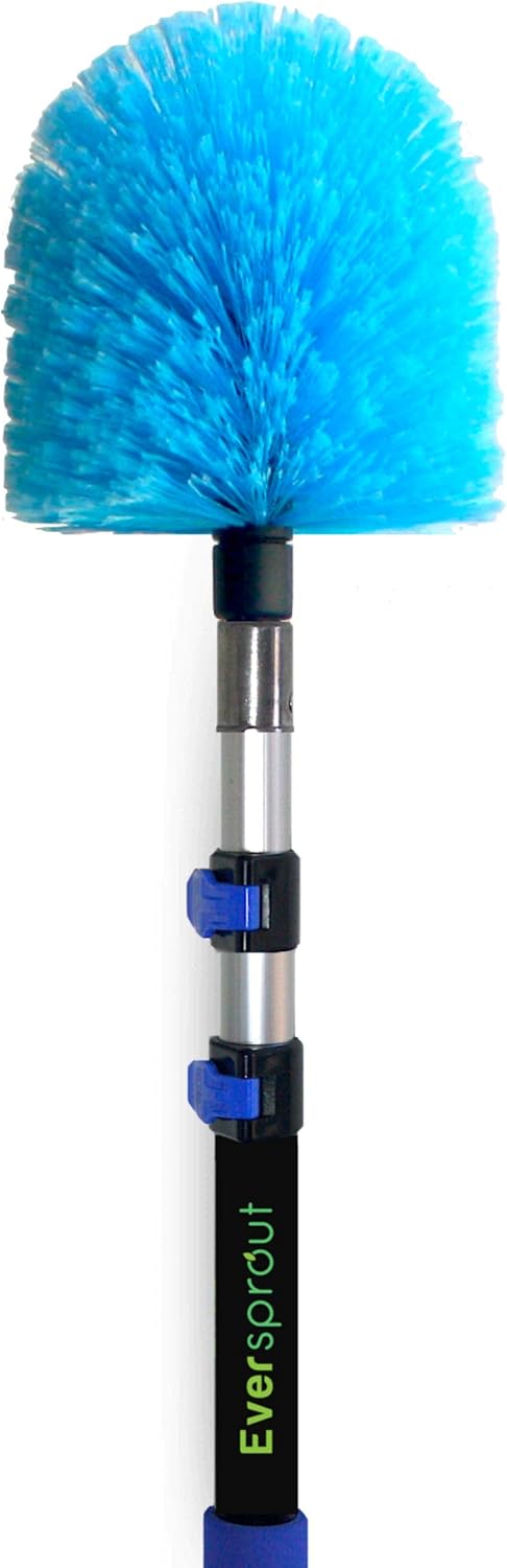 EVERSPROUT 1.5-to-3 Foot Cobweb Duster and Extension-Pole Combo (8-10 Ft Standing Reach, Soft