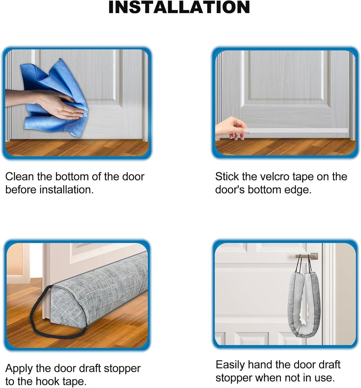 QUOLIX Triangle Under-Door Draft Stopper, 32" Noise Blocker, Weighted Weather Stripping, Gray