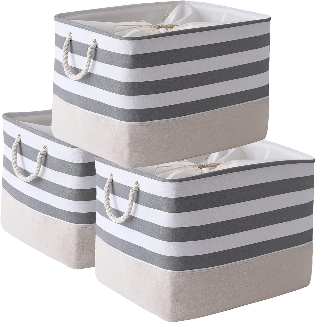 TheWarmHome Jumbo Storage Bins Baskets, Sturdy Fabric Organizing Basket W/Handles, Decorative