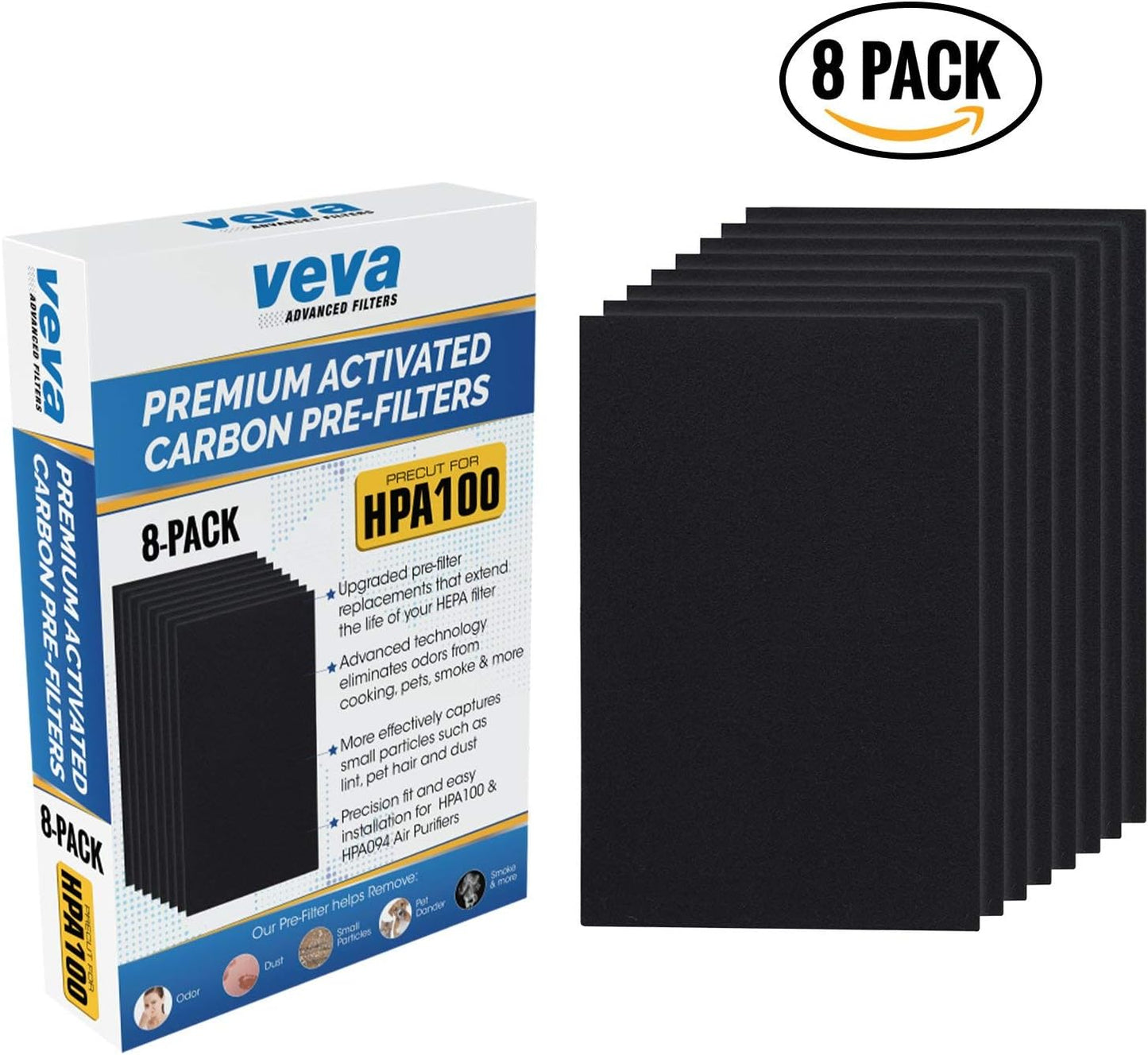 HPA100 Pre-Filters Replacement for Honeywell Air Purifier - 8 Pack - HRF-A100 Filter A Compatible