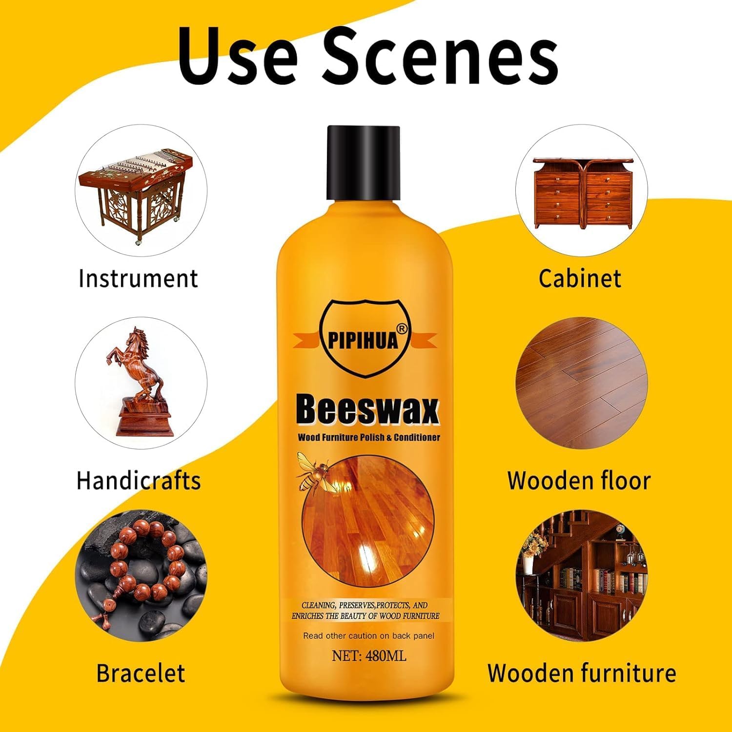 PIPIHUA Beeswax Polish and Conditioner for Wood Furniture - Waterproof & Restorer Wood Wax