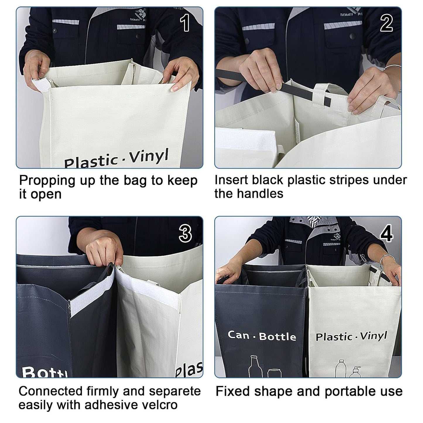 Recycling Bin, Separate Large Recycle Bins for Kitchen - Indoor Home Trash Bin, Recyclable Waste