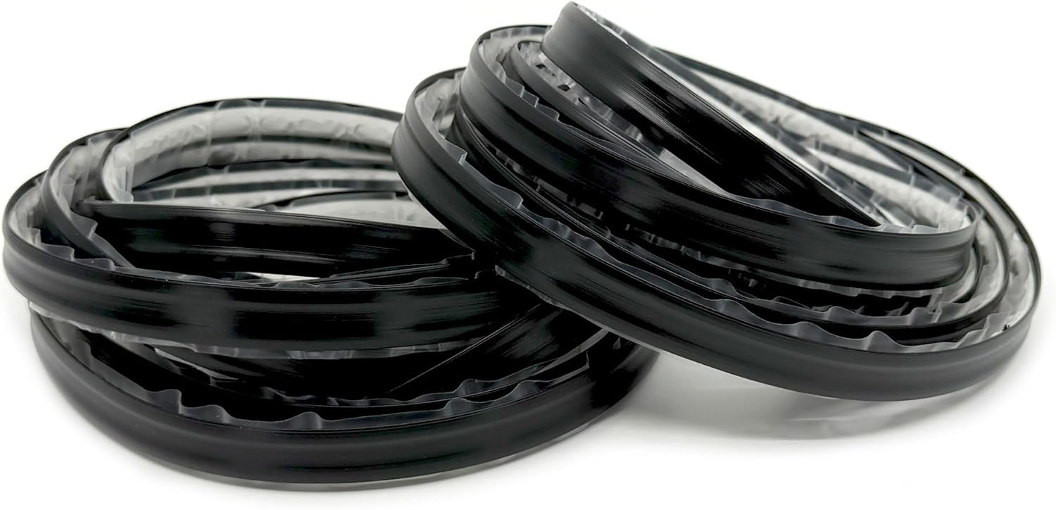 InstaTrim Black New & Improved Caulk Trim, 1/2" by 10', 2-Pack, Flexible, Waterproof for Bathroom
