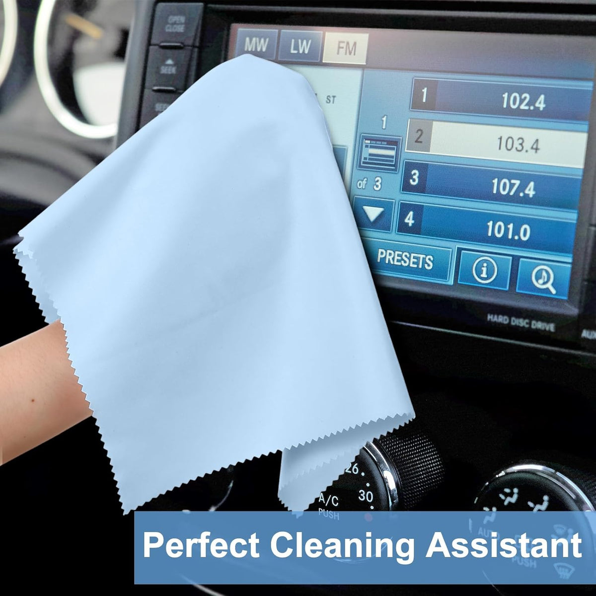 Frienda 12 Pack Large Microfiber Glass Cleaning Cloths 12 x 12 Inch Oversized Sunglasses Cleaning