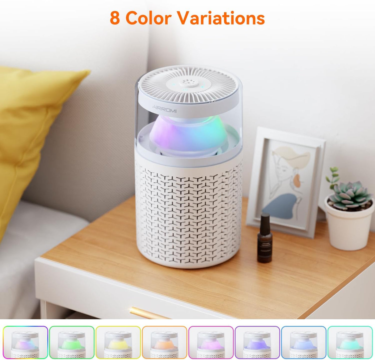 AIRROMI Air Purifiers for Bedroom Home,Up to 658 Ft²,Activated Carbon Filter Cleaner,With Fragrance