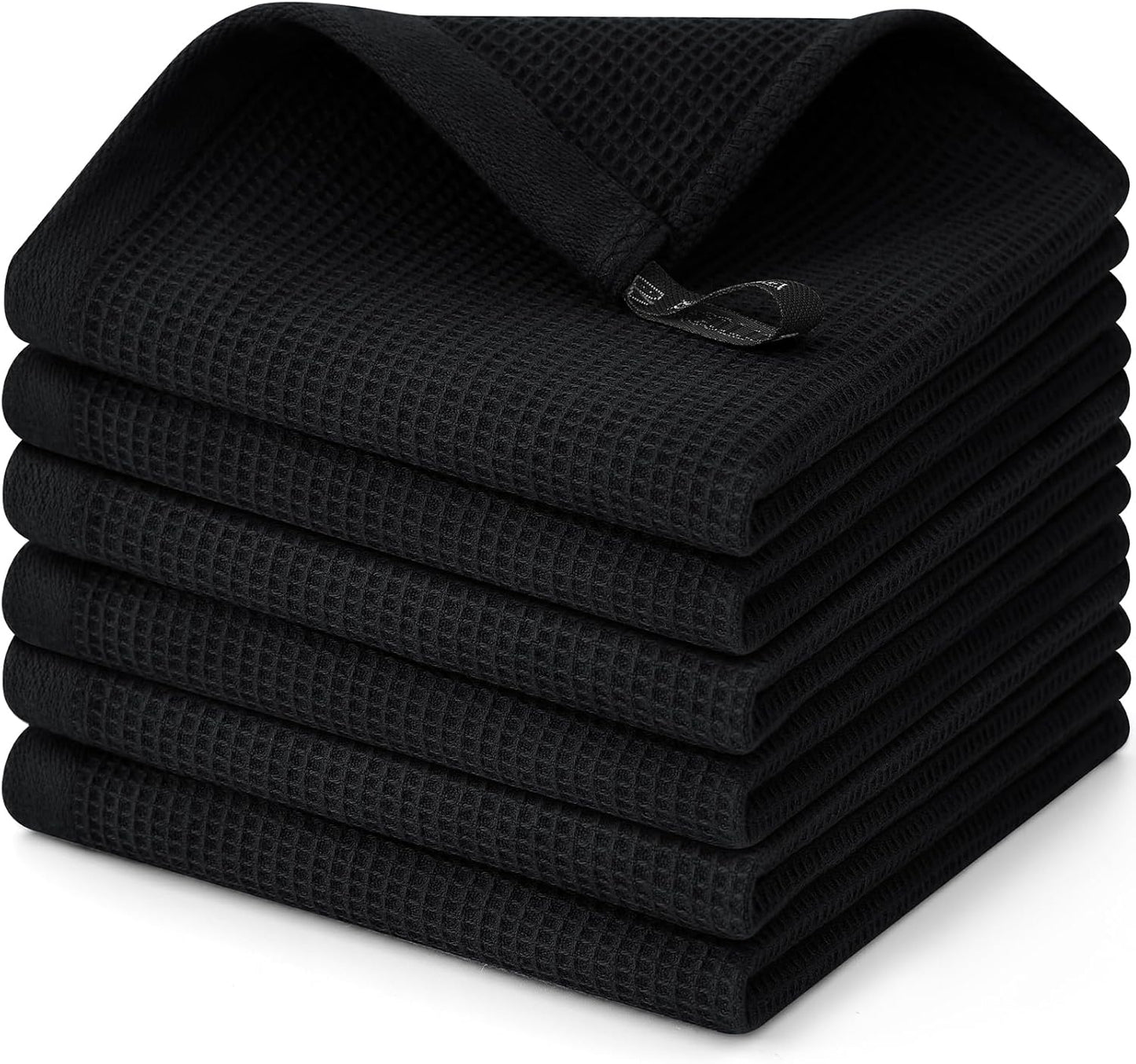 Homaxy 100% Cotton Waffle Weave Dish Cloths - 6 Pack Soft and Absorbent Dish Towels - 12 x 12