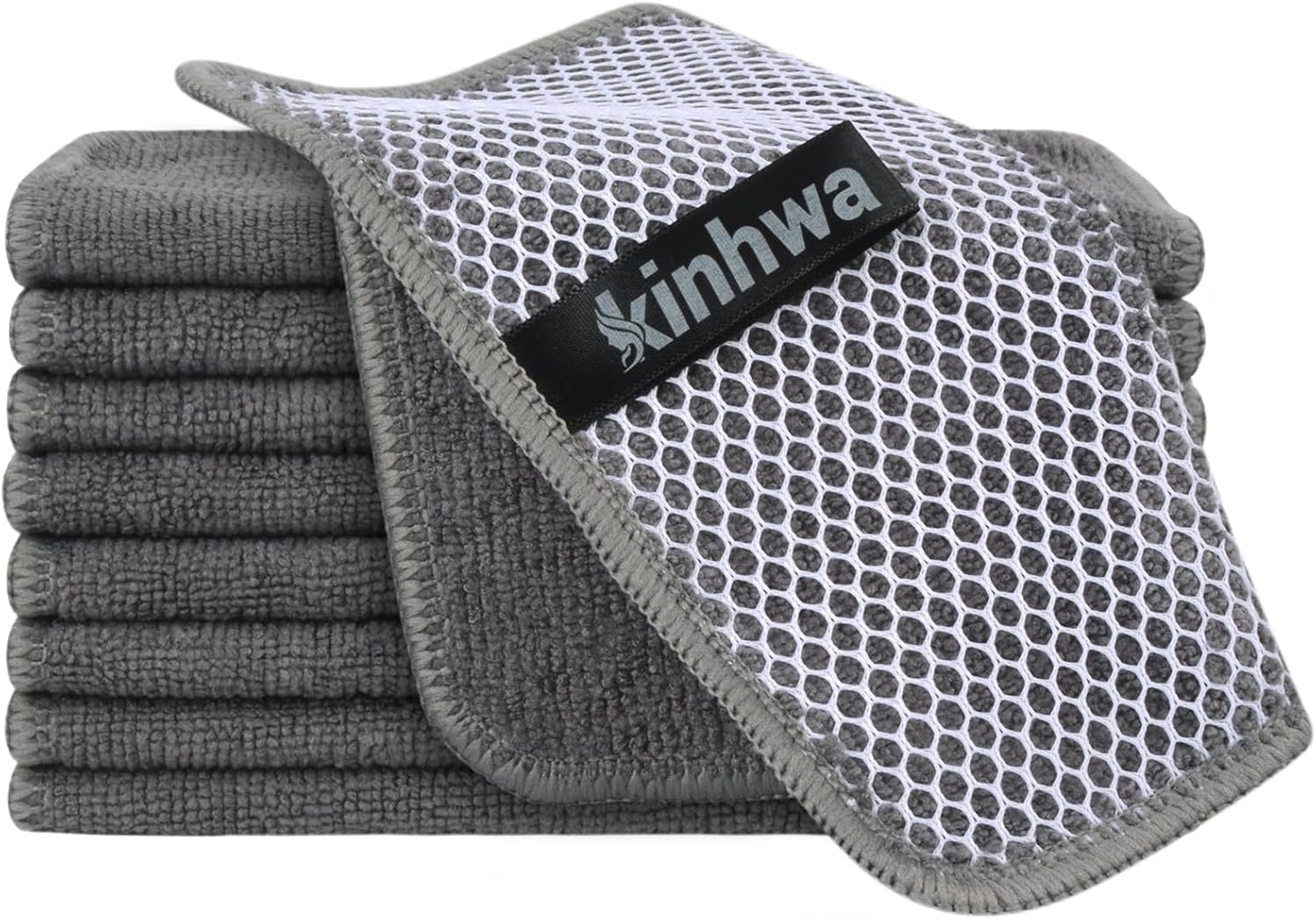 KinHwa Kitchen Washcloths for Dishes Absorbent Microfiber Dish Cloths Quick Dry Dish Rags with Poly