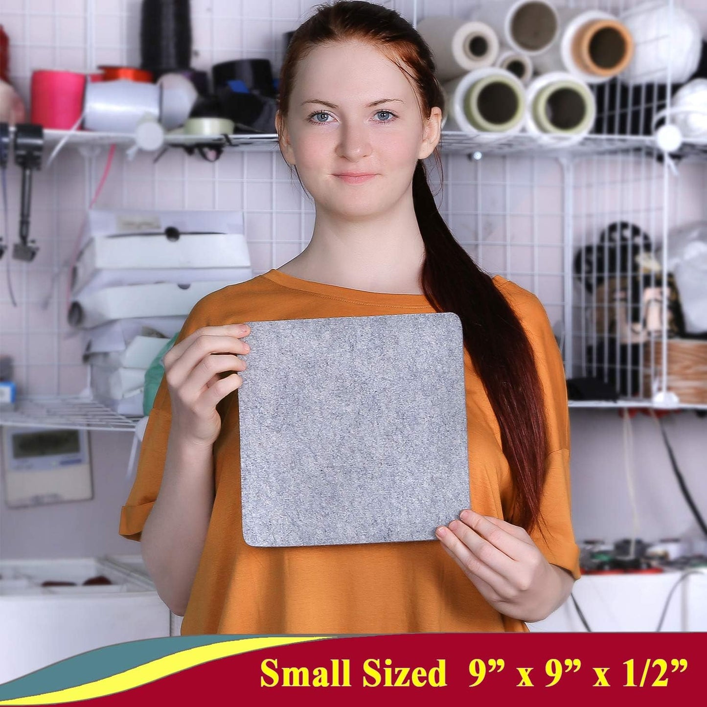 Wool Pressing Mat - 9" x 9" Quilting Ironing Pad - 100% New Zealand Felted Wool Iron Board for