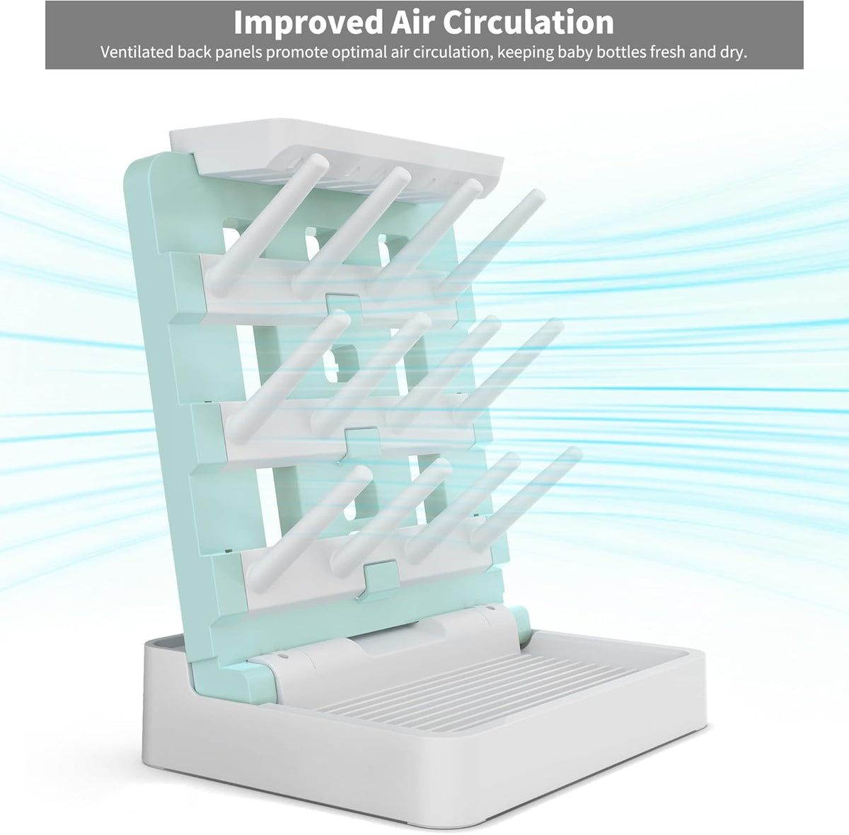 Baby Bottle Drying Rack, Vertical Standing Bottle Dryer Rack Holder-Space Saving Baby Bottle Drying