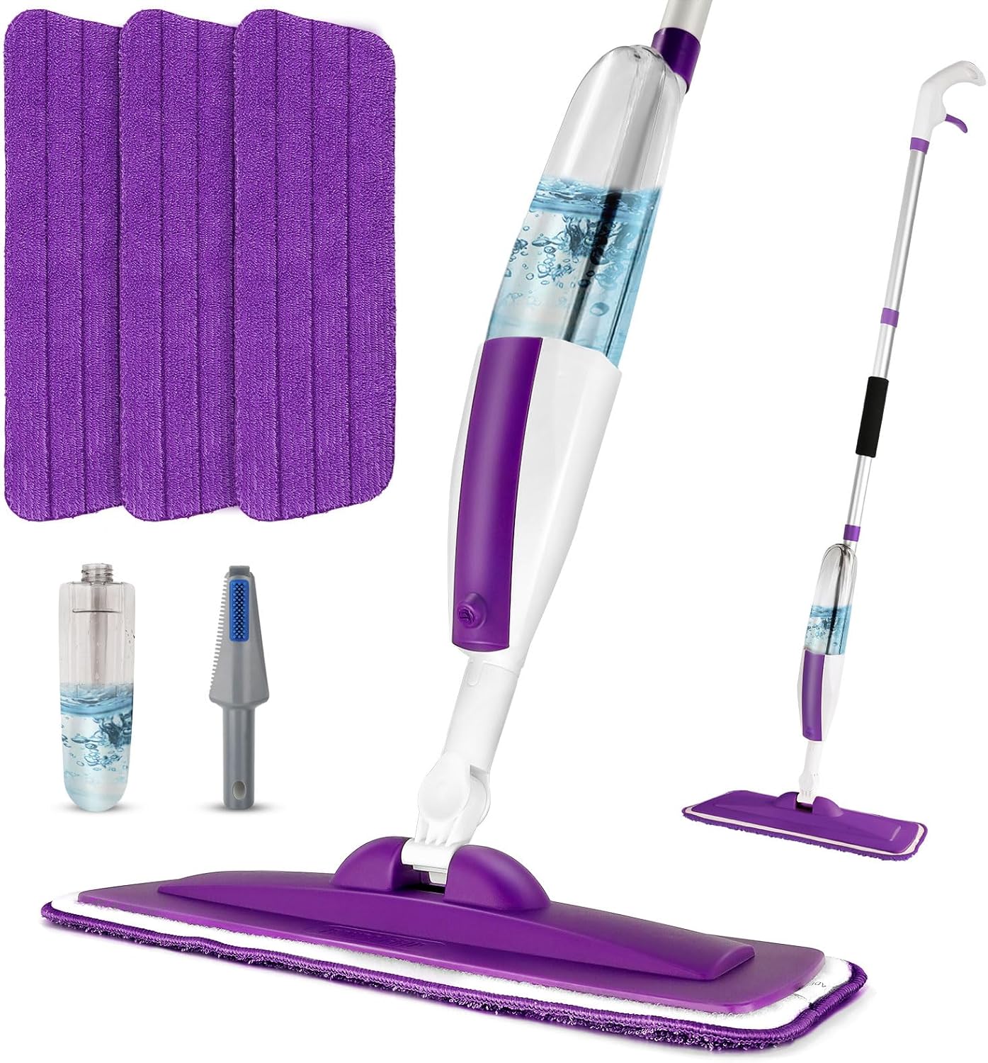 Mops for Floor Cleaning Wet Spray Mop with 14 oz Refillable Bottle and 3 Washable Microfiber Pads