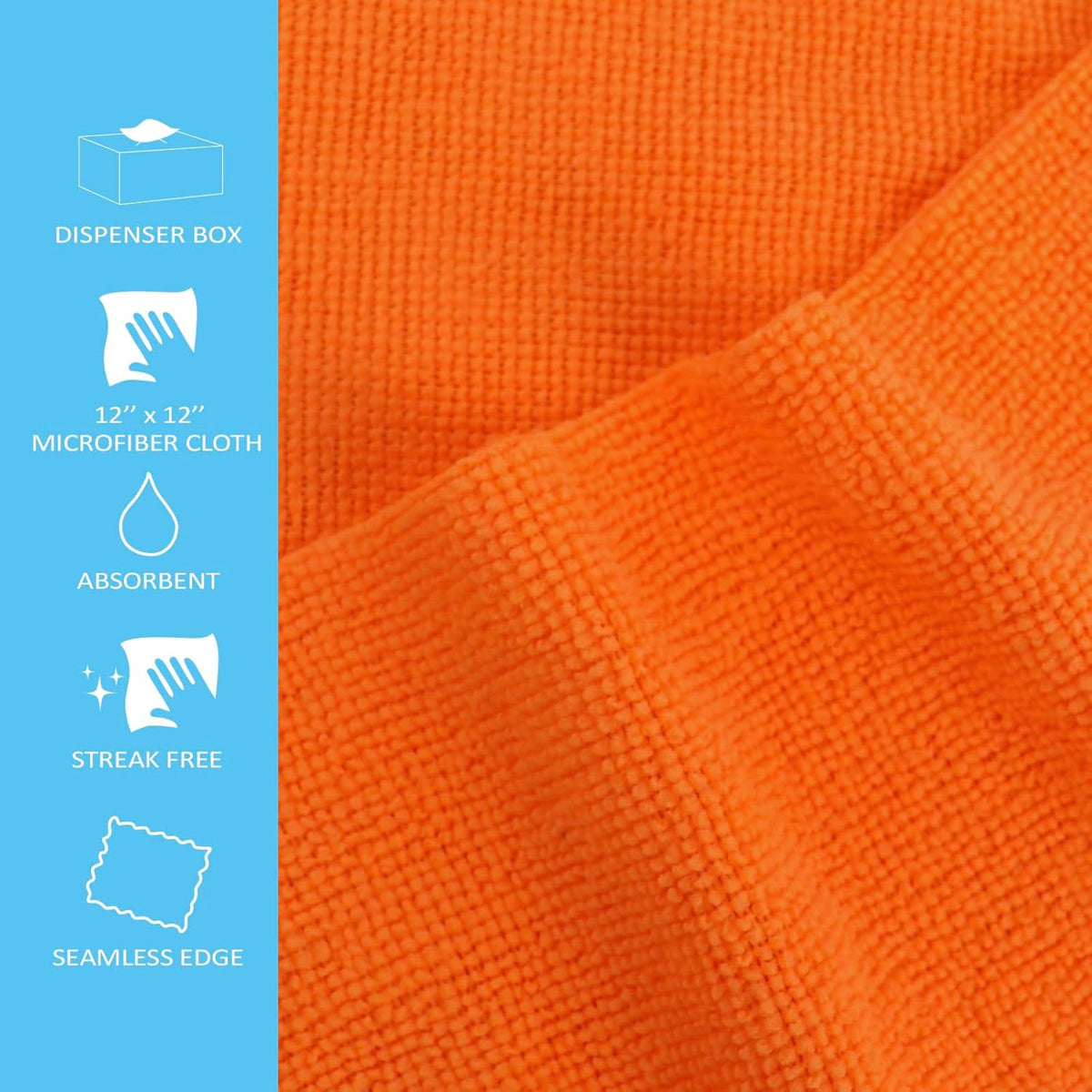 Tricol Clean Profesional Resuable Lint Free Microfiber Edgeless Cleaning Cloth 50PK Cleaning
